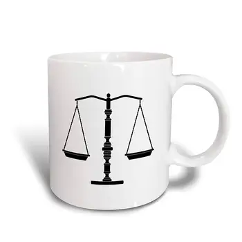 

"Elegant Black Scales Of Justice" Ceramic Mug, 11 oz,