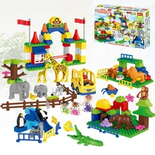 HM городская серия 071 158 шт. зоопарк Животные рай железнодорожного вокзала Творческий частиц строительные блоки просвещать игрушки для детей, подарки для детей