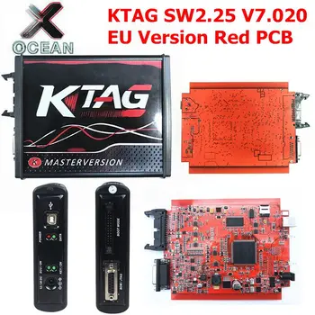 

Newest 4LED Red PCB KTAG V7.020 SW2.25 EU Version Unlimited Token K-TAG 7.020 Multi-Language Online Version