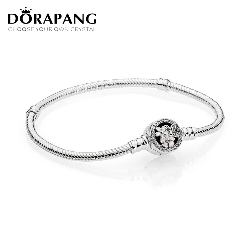 

DORAPANG HOT 100% 925 Sterling Silver Bracelet For Original Europe Spring Flowers Women's Day Mother Gift DIY Charm Bead Jewelry