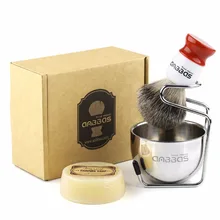 Anbbas Набор для бритья щетиной барсука щетка для козьего молока мыло щетка из нержавеющей стали держатель и мыльница для мужчин ручной бритья