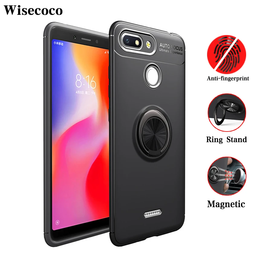 

Magnetic Adsorption Case for Xiaomi Mi Redmi 6 6A Car Ring Holder Stand Tpu Redmi6A Phone Cases Back Cover for Xiomi Redmi6 6 A