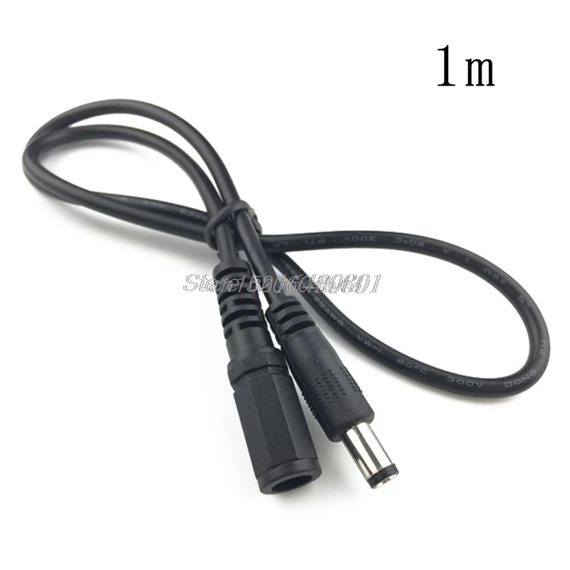 

1M DC 5.5mm x 2.1mm Power Male to Female Barrel Plug Connector Extension Cable New Connectors R06 Drop Ship