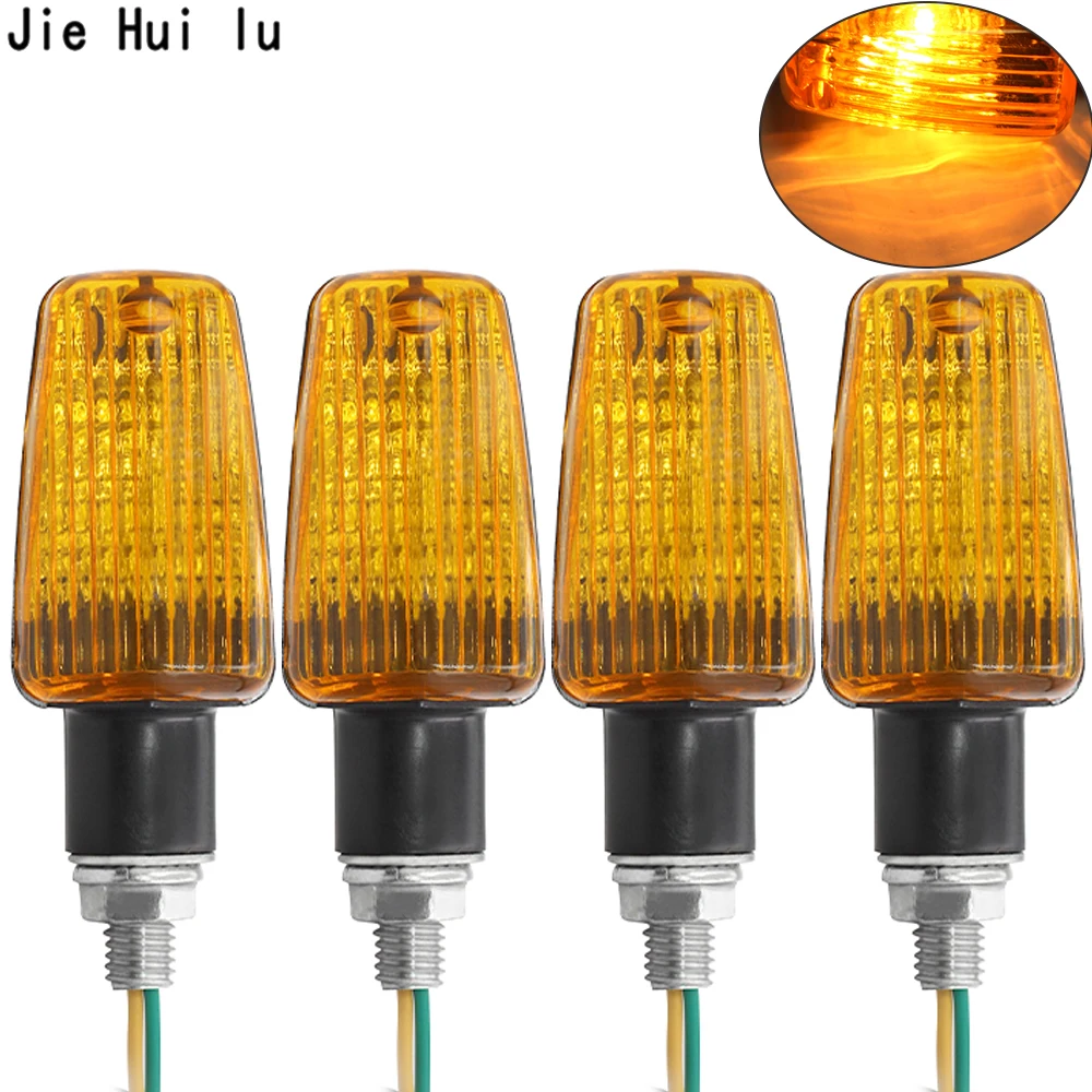 

2PCS Universal Motorcycle Motorbike Plastic Turn Signal Indicator Light Lamp DC 12V Amber Lens