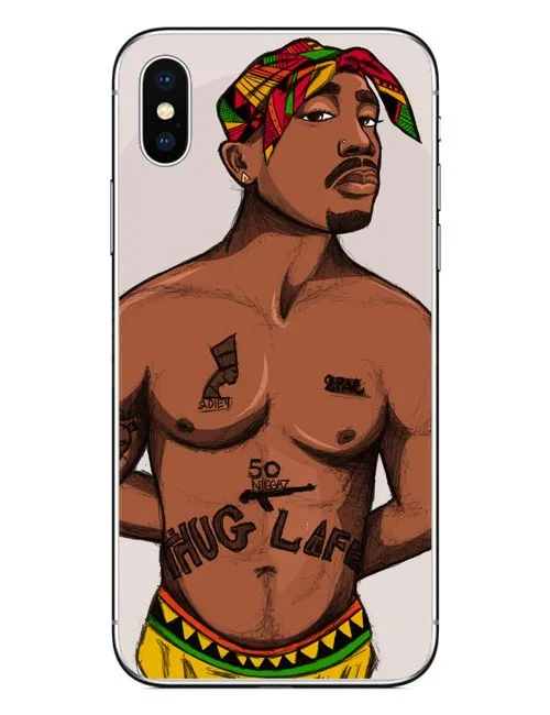 2Pac Tupac Amaru Shakur Makaveli мягкий прозрачный ТПУ чехол для телефона для iphone 4 5 6 7 8 Plus X XR XMax Coque Capa - Цвет: TPU