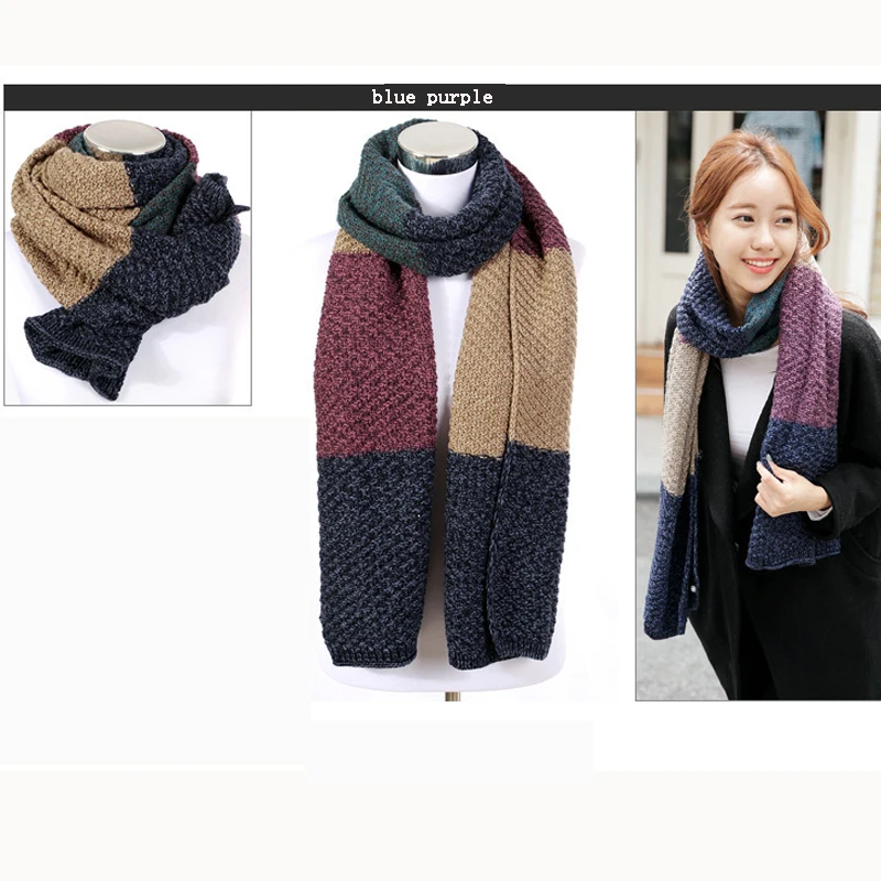 ZFQHJJ, Модный корейский стиль, шарф для влюбленных, для женщин, мужчин, унисекс, для влюбленных, вязаные теплые шарфы на осень и зиму, вязаный длинный большой шарф, обертывания
