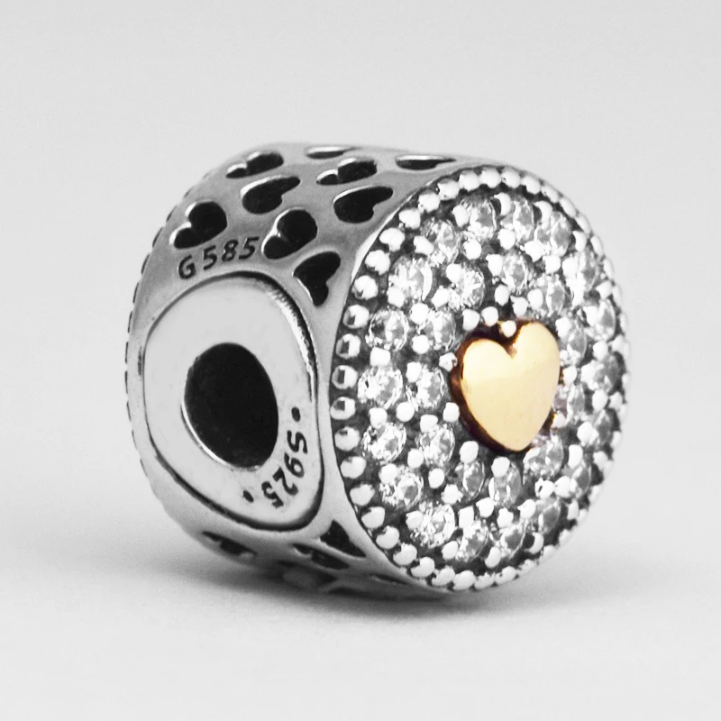 

Authentic 925 Sterling Silver Affection Essence Charm Beads With Clear CZ for Jewelry Making Fit Essence Bracelets FE062K