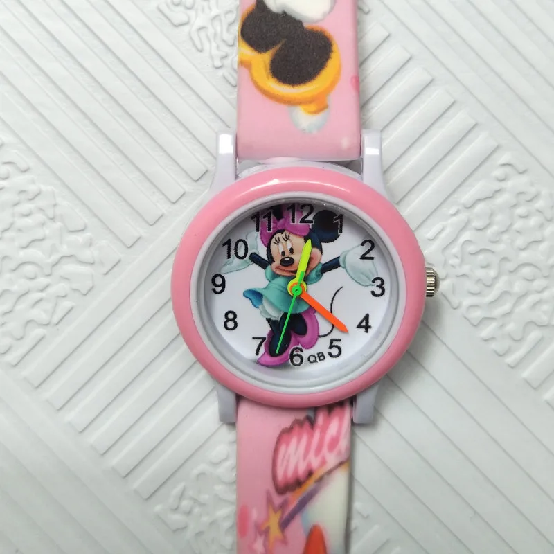 1 шт. 4 стиля 3D мультфильм аниме детские часы для девочек мальчиков студентов часы кварцевые наручные часы - Цвет: Розовый