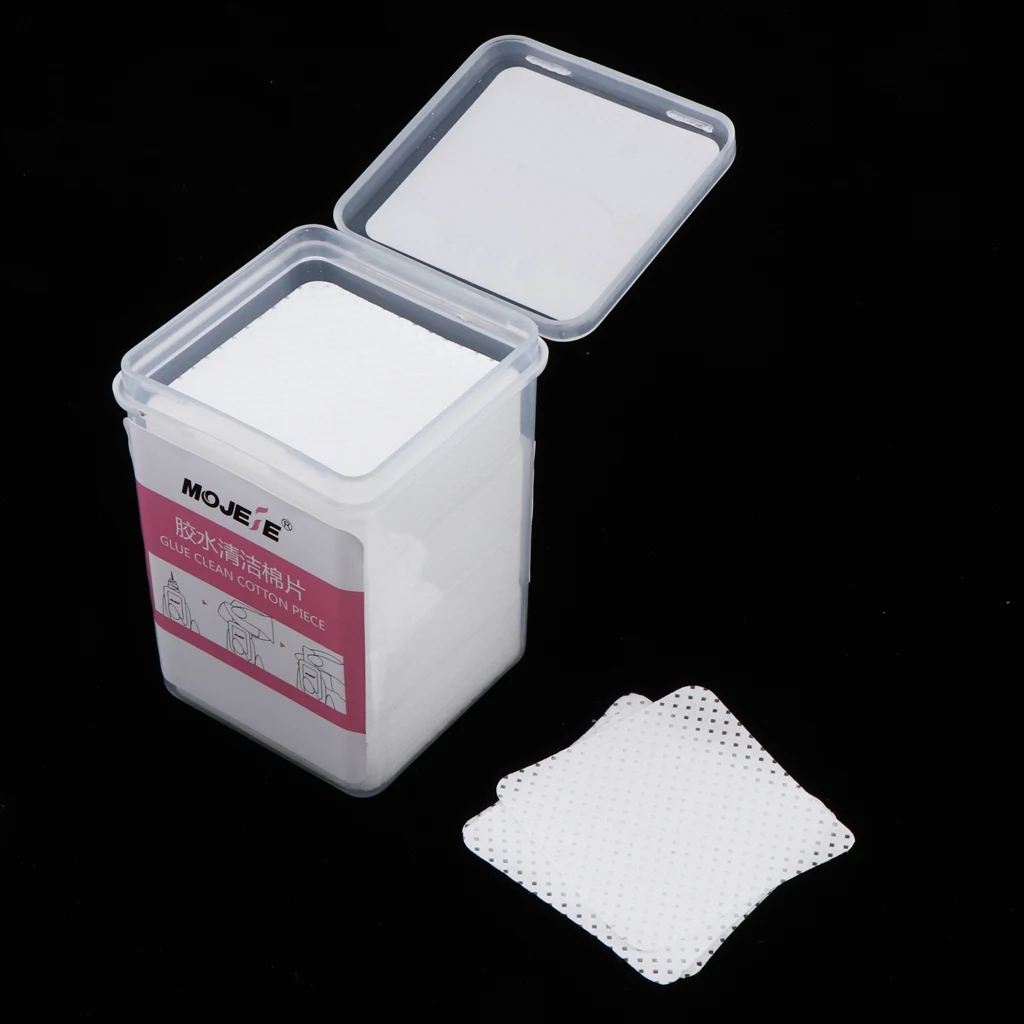 200pcs Cotton Pads Wipes, Ideal Wiping for Bottles of Eyelash Glue, Nail Glue, Lash Extension Adhesive, Lash Glue Holder Pads