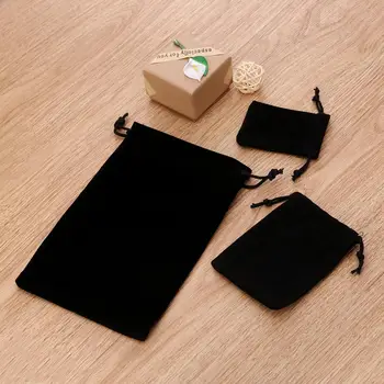 

Rinhoo 3 Sizes Packing Drawstring Velvet Pouch Sachet Gift Bag For Jewelry Wedding Things Party Simple Fabric Gift Bag Wholesale