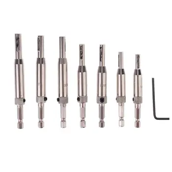 

8 Pcs Center Doors Self Centering Hinge Tapper Core Drill Hole Puncher Woodworking Tool 5/64'' 7/64'' 9/64'' 11/64'' 13/64'' 5mm