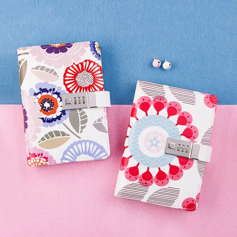 

Mini A6 Notebook Password Lock Personal Agenda Planner Crative Kawaii Spiral Notepad Travel Journal Diary Note Books Stationery
