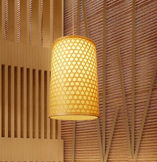 

Chinese style hand knitting bamboo art Chandelier Rustic bamboo color E27 LED lantern lamp for porch&parlor&corridor&bar LHDD041