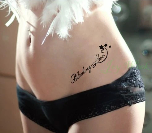 

Waterproof Temporary Tattoo Sticker sexy waist letters bleeding love tatto stickers flash tatoo fake tattoos for girl women