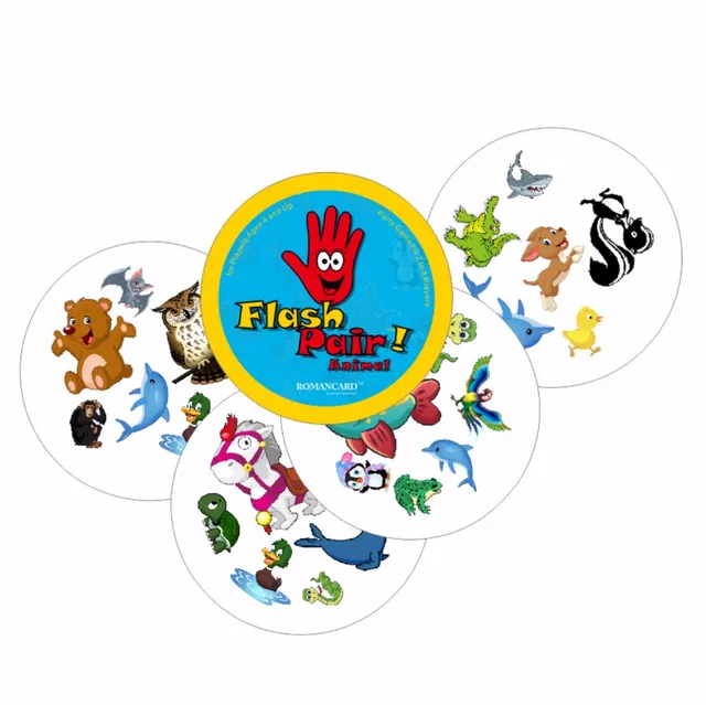 ROMANCARD 2017 New Board Game Flash Pair Spot It Animals For Kids Children Family Play Gift ROMANCARD 2017 New Board Game Flash Pair Spot It Animals For Kids Children Family Play Gift