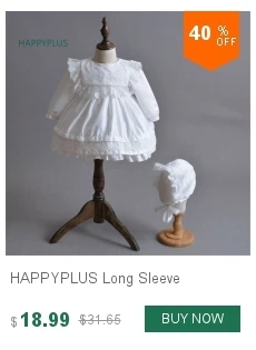 HAPPYPLUS/повязка на голову+ платье для маленьких девочек, комплект одежды для первого дня рождения платье на крестины для девочек, детские платья для крещения