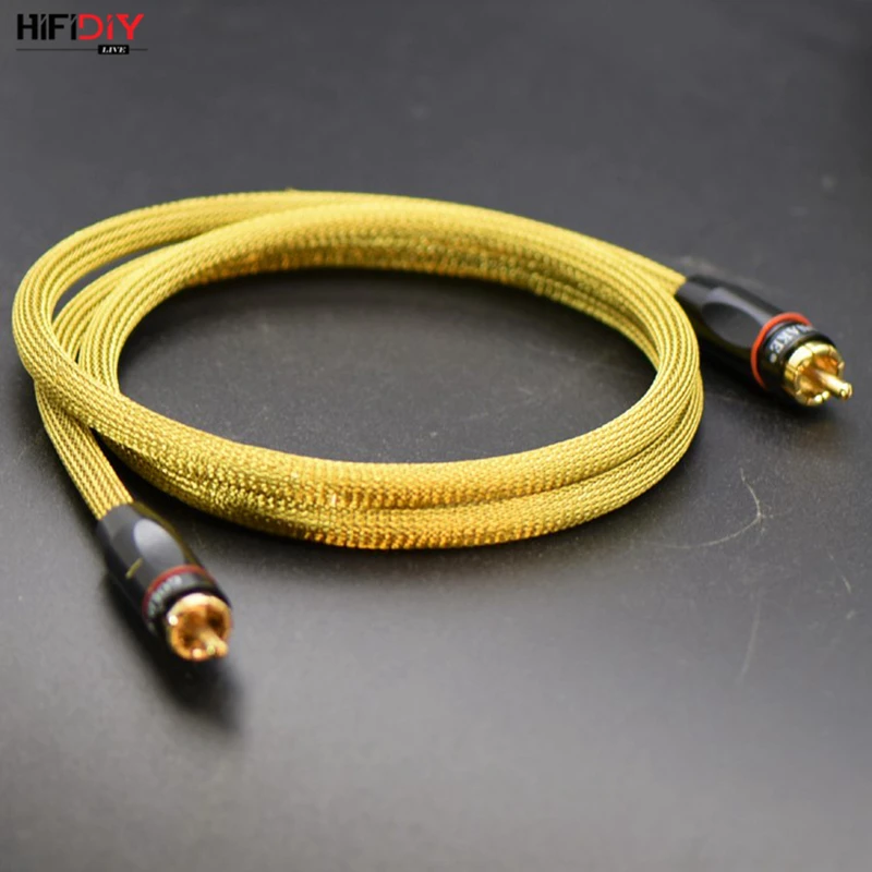 HIFIDIY позолоченный Плетеный Hi Fi coaxia кабель видео аудио чистая медь 2 головки от 1 до
