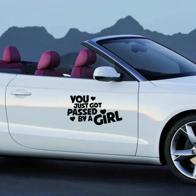 

YOU JUST GOT PASSED BY A GIRL Words Reflective Window Trunk Car Sticker Car Styling Window Wiper Decals Rear Windshield Sticker