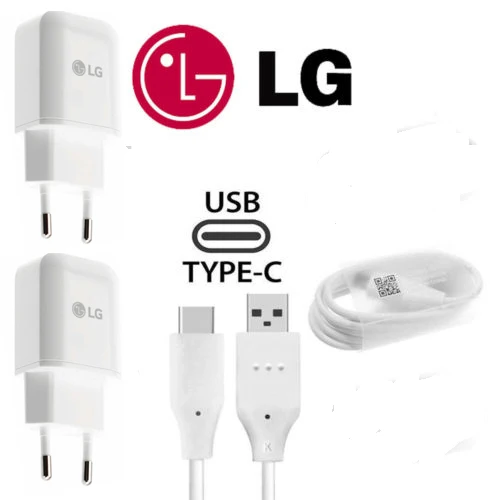 Оригинальное зарядное устройство LG G5 с европейской вилкой+ usb-кабель type C для LG Nexus G5 V30 V20 G6 F800 F700 H860N H990N MCS-H05WD - Тип штекера: 2charger with 1cable