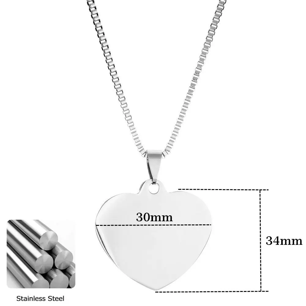 Персонализированное ожерелье на заказ с гравировкой спереди, фото сзади, выгравированное имя, подвеска в виде сердца, ожерелье для мужчин и женщин, подарок