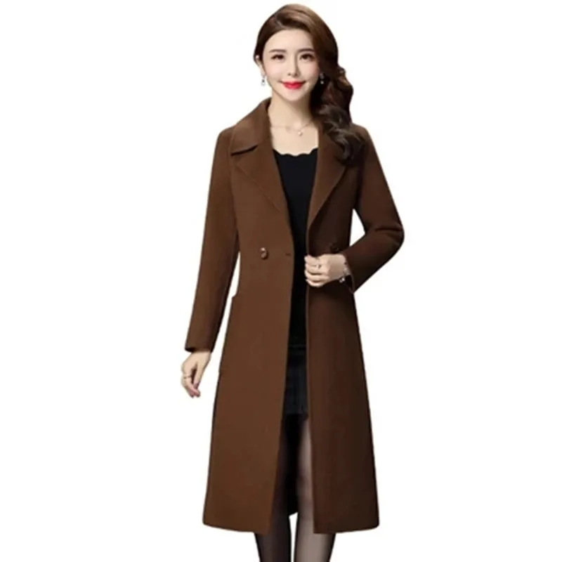 Middle Aged Women Winter Long Wool Coats And Jackets For Female 2018 Elegant Overcoats Wool Outwear Jacket Button Pocket AS071 (12)