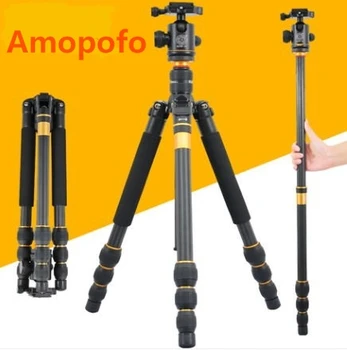 

DHL Free Shipping Q476 professional slr camera carbon fiber tripod portable travel monopod Variable Alpenstock 3 in1.