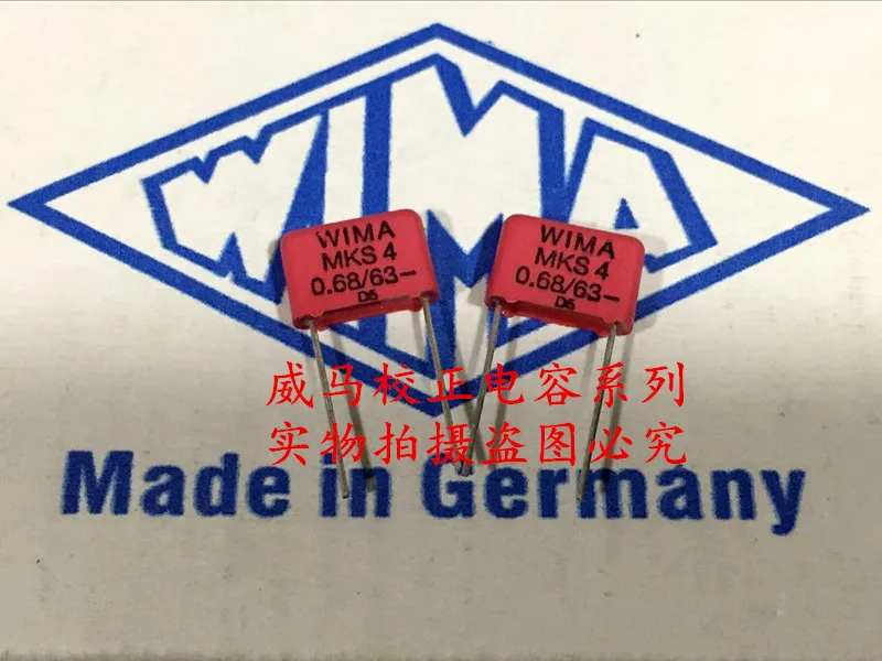 

2020 hot sale 10pcs/20pcs Germany WIMA MKS4 63V 0.68UF 63V 684 P: 10mm Audio capacitor free shipping