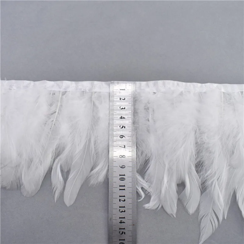

1yard Chicken rooster White feather ribbon trim13-18cm diy Feathers for crafts Decor pheasant feathers for jewelry making plumas