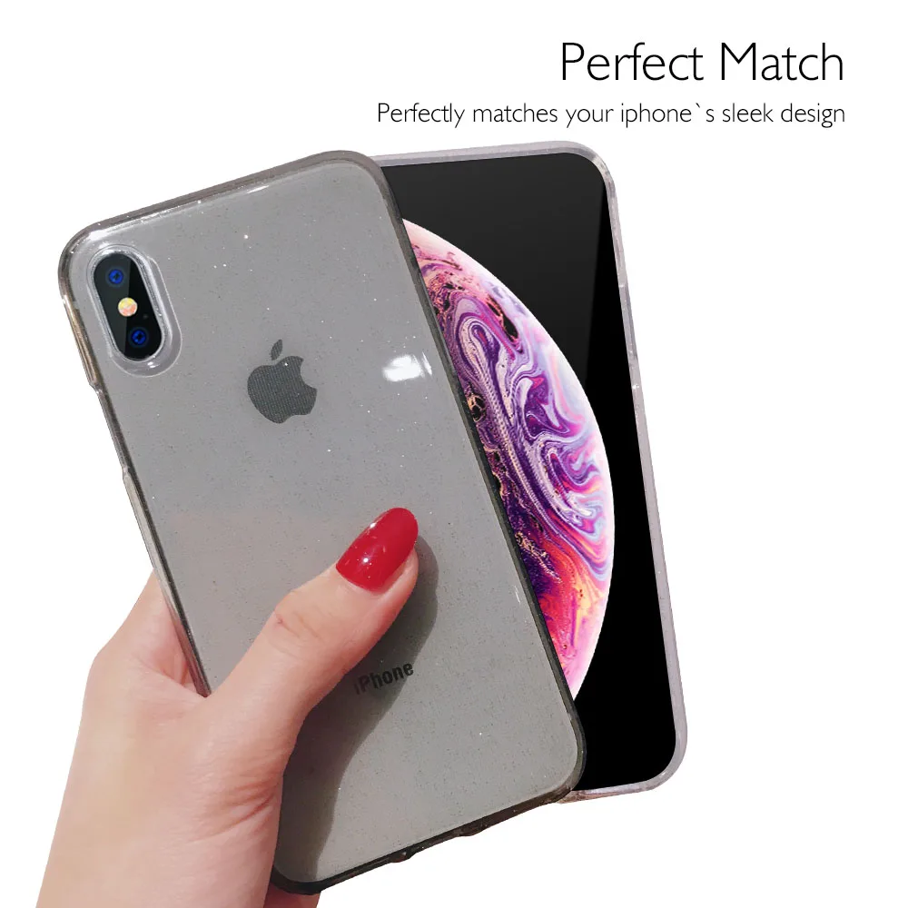 Чехол для iPhone XS Max блестящий прозрачный роскошный силиконовый чехол из ТПУ 11 Pro XR X