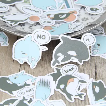 

40 Pcs Waterproof Wall Sticker For Car Motorcycle Refrigerator Luggage Skateboard Phone Stationery Dolphins and Whales Stickers