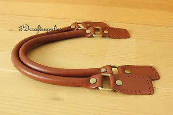 

16.5 inch PU leather imitation bag strap leather handles bag making a pair Brown K32