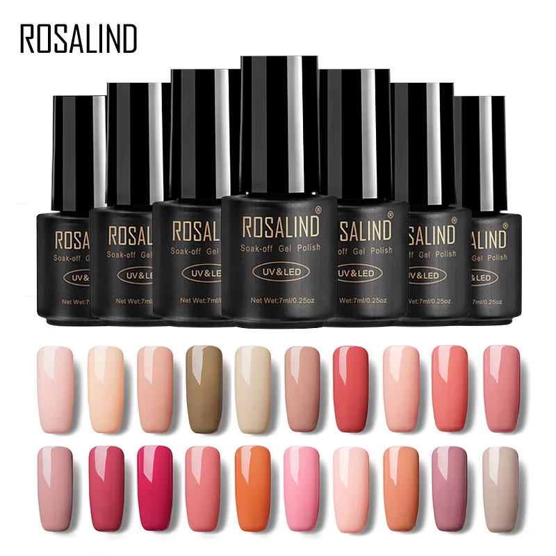 Гель лак для ногтей ROSALIND 7 мл телесного цвета ногтей|gel varnish|gel nail polishuv gel polish |