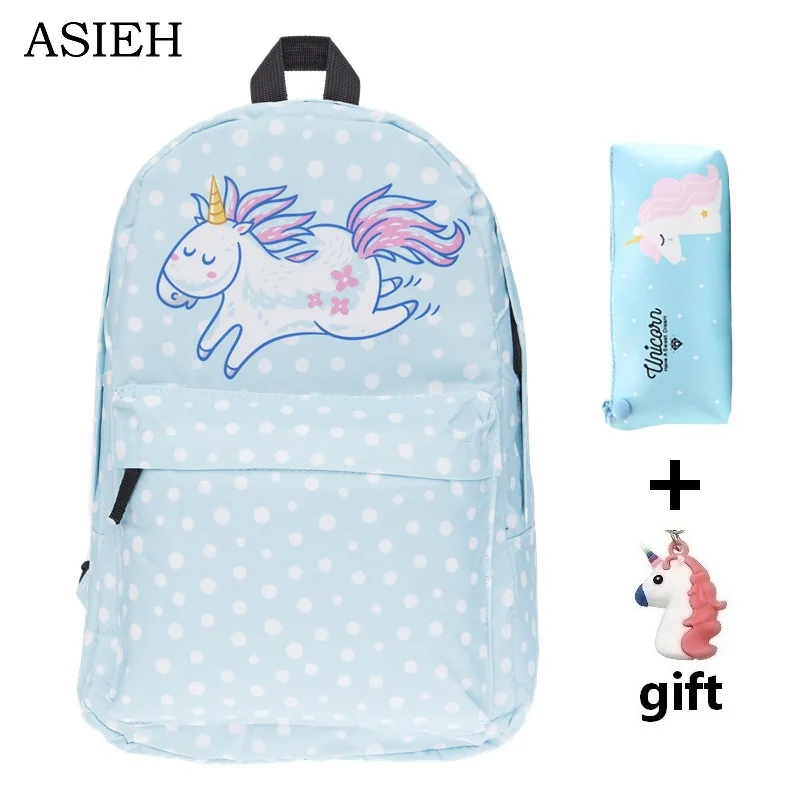 

school bags for girls teenagers kid bag set Waterproof nylon backpack green unicorn school bag school bags for women 2018