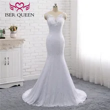 Real Photo African Lace Mermaid Wedding Dresses Pure white Vintage Bridal Dress Wedding Gown Plus Size Wedding Dress W0193