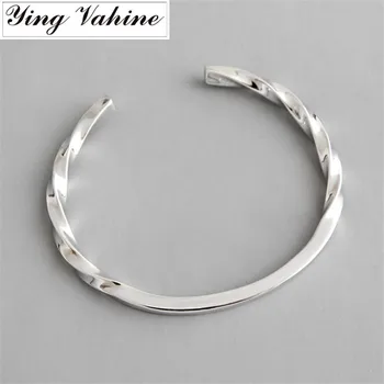 

New Arrival Heavy Bangles 100% 925 Sterling Silver Mobius Bangles for Women Nail Bracelets & Bangles