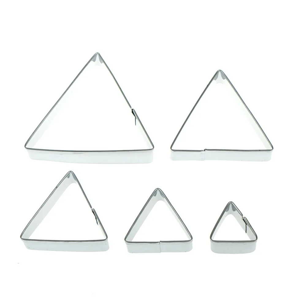 5pcs/set Triangle Stainless Steel Cookies Cutter DIY Cake Cookie Mold  Slicer Frame Biscuit Cutters