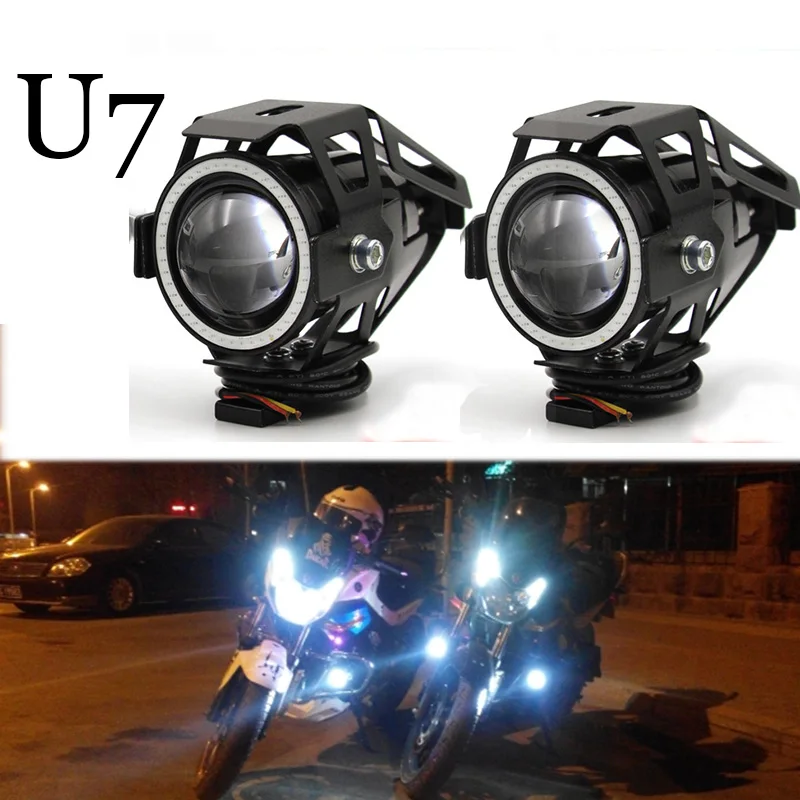 Meetrock 2 pcs Motorcycle Headlight led U7 Motorbike Driving fog daytime running light drl Light