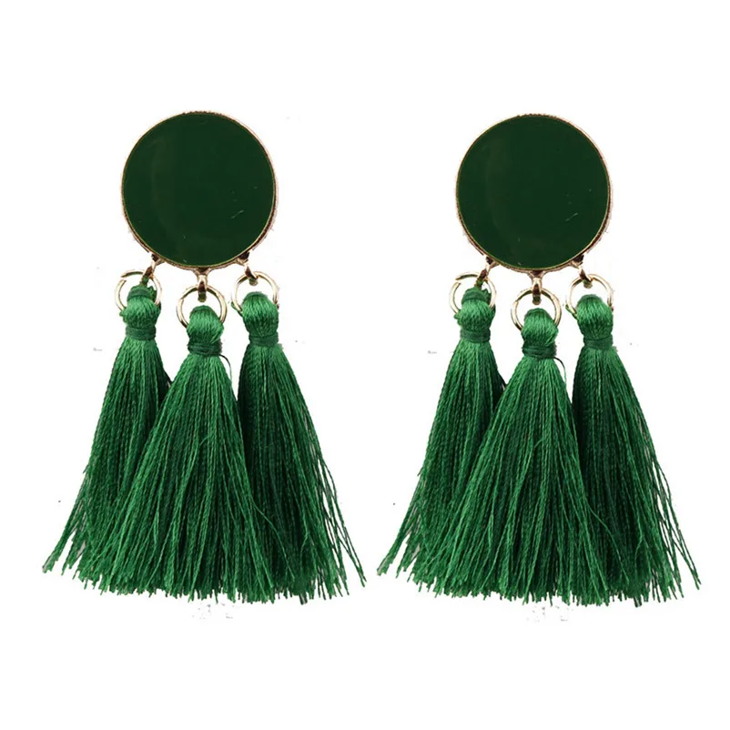 Tassel Earrings Dangle Round Ethnic Bohemian Long Earrings for Women Big Fringed Drop Earrings Vintage Jewelry Brincos J05#N (4)