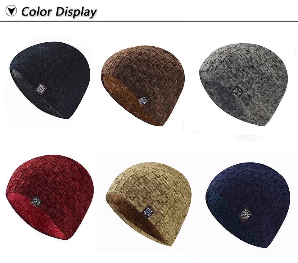 Новая зимняя шапка, мужские вязаные шапочки, теплые шапочки, мешковатые фирменные плотные меховые зимние головные уборы для мужчин и женщин, шерстяные шапочки