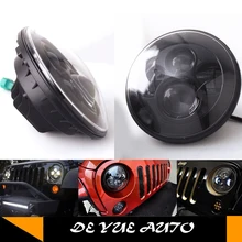 Черный и серебристый алюминиевый корпус светодиодные фары led рабочий свет СИД управляя свет 7 дюймовый круглый 75 Ватт led головной свет для jeep ip68