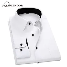 Новое поступление полосатые Саржевые мужские рубашки для работы брендовые белые мужские рубашки с длинным рукавом 4xl деловые рубашки YN10183