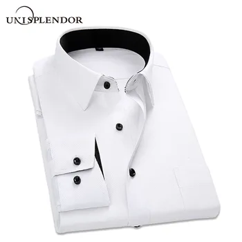 

2020 New Arrived Striped Twill Men Dress Shirts Mens Work Shirts Brand Long Sleeve White Male Shirts 4xl Business Shirts YN10183