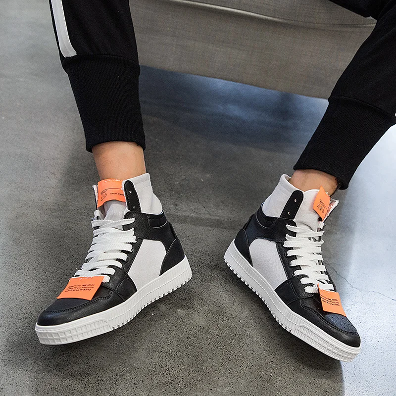 CYYTL Brand Leather Men Shoes High-top Male Sneaker Teenagers Zapatos de Hombre Casual Chaussure Loafers Moccasins Footwear   (35)