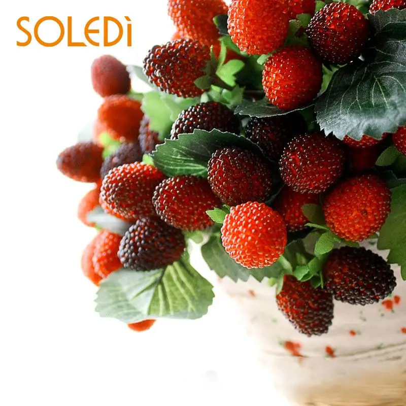 SOLEDI 1 букет искусственных поддельные 9-голова ягоды для дома и свадьбы, вечерние Декор Свадебные украшения вечерние украшения - Цвет: red