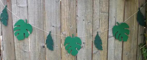 Tropical Leaf Jungle Wedding Felt Garlands Baby Shower Birthday