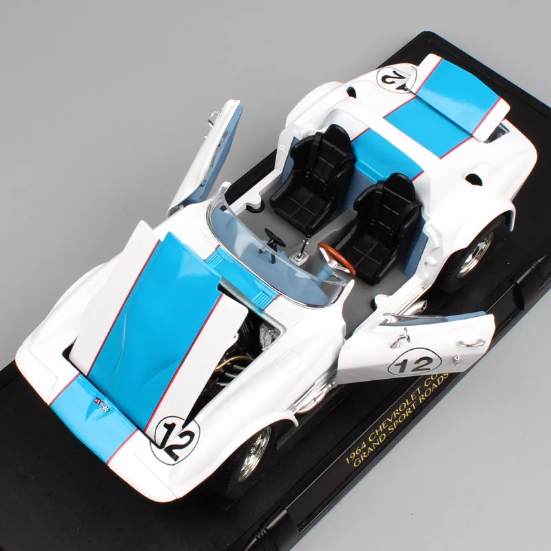 1/18 дорожный знак 1964 Chevrolet Corvette Chevy StingRay Grand Sport Diecasts& Toy Vehicles масштабная модель машинки модель для детей мальчик