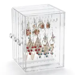 Прозрачный Для женщин Jewelry Дисплей полки практичный футляр для сережек держатель ювелирных изделий Дисплей стойки для хранения стол
