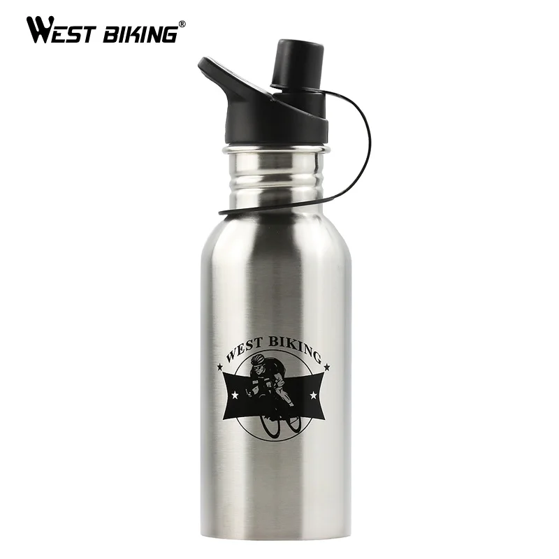 

WEST BIKING 600ml Stainless Steel Detachable Collar MTB Team Cycling Bike Bicycle Water Bottle Ciclismo Kettle Large Capacity