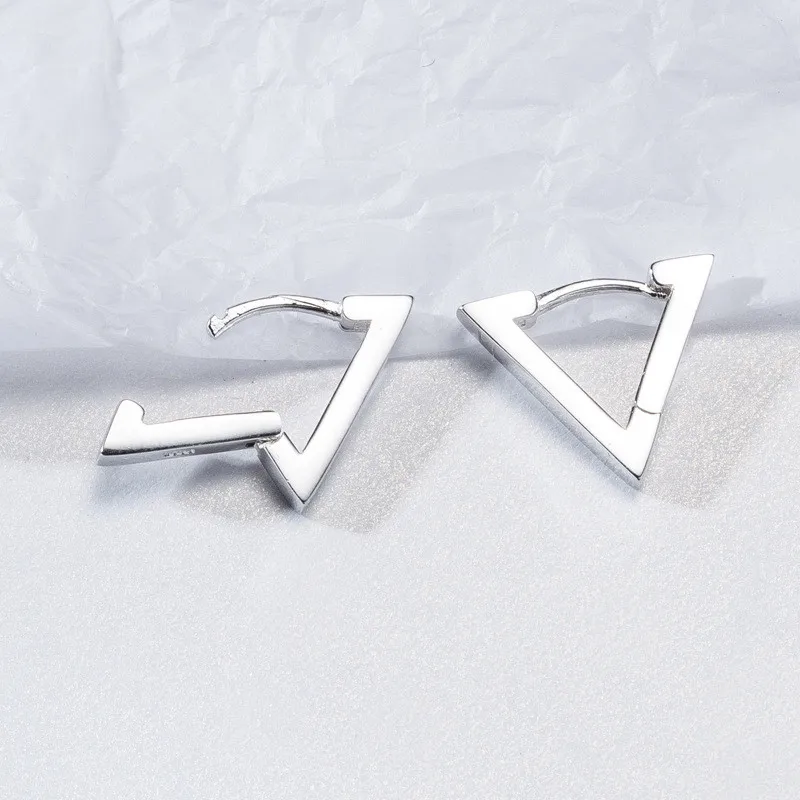 Серьги треугольные из стерлингового серебра 925 пробы, женские серьги холодного ветра, крутые геометрические пирсинг для губ, кнопка для мужчин Z9486
