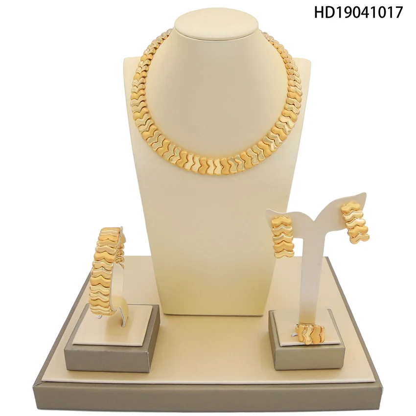 

Yulaili New Listing African Jewelry Set Small Leaves Rounded Luxury Wedding Jewelry Sets For Brides Women Costume Set
